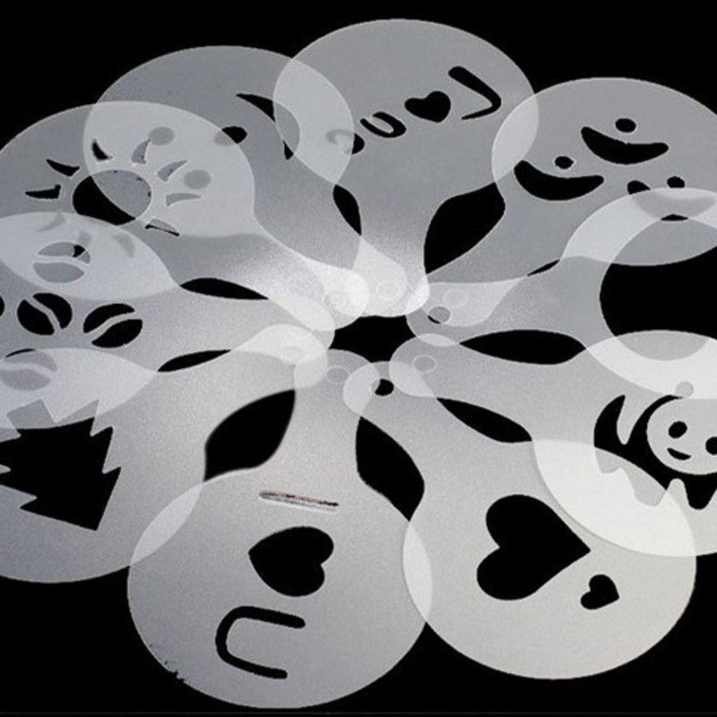 16-Piece Coffee Stencil Set for Latte Art
