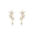2020 Elegant Zircon Star Tassel Earrings, S925 Silver