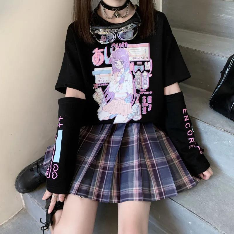 Japanese Style Two-Piece Short Sleeve T-Shirt for Women