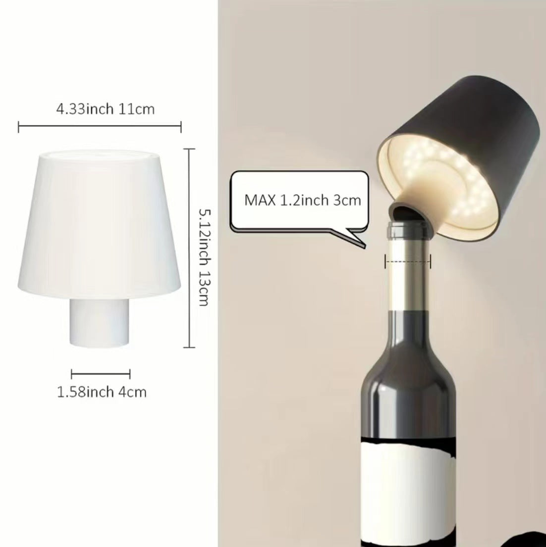 Creative Portable Wine Bottle Table Lamp for Bars
