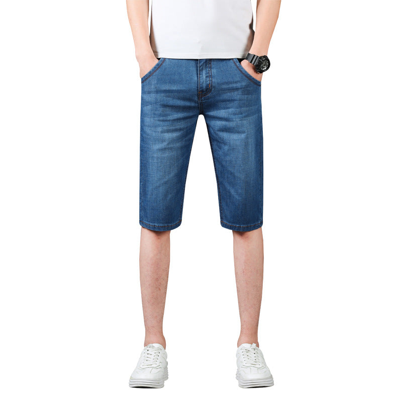 Men's Summer Slim Fit Denim Shorts for Business Casual