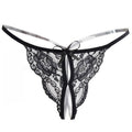 Lace Thong Bodystocking with Open Crotch for Women