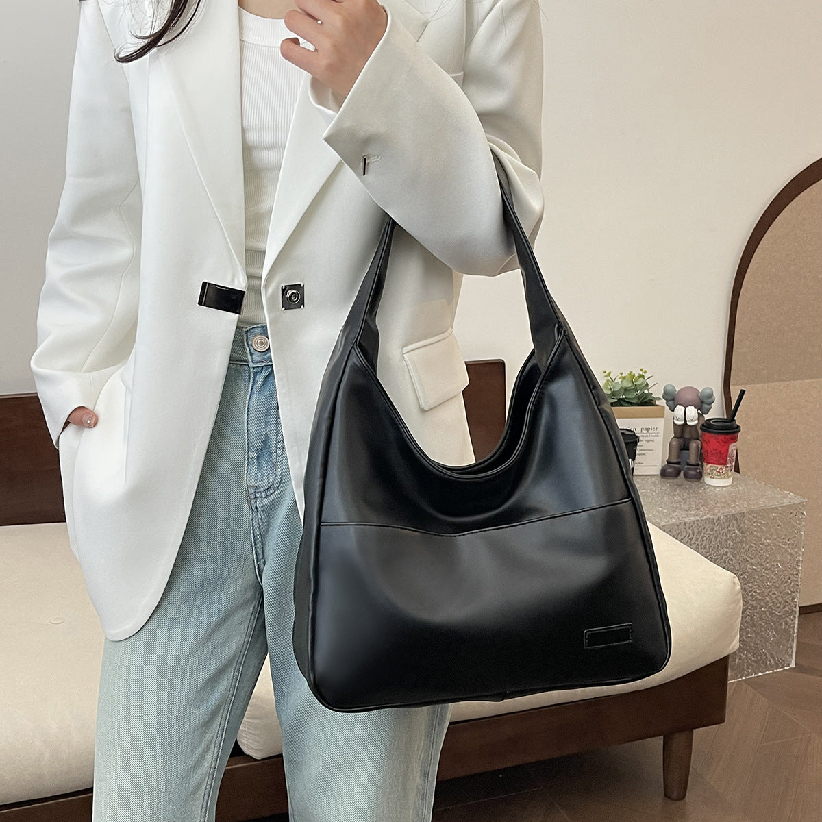 Trendy Soft Shoulder Bag for Students - Large Capacity