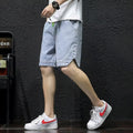 Men's Loose Fit Summer Denim Shorts with Elastic Waist
