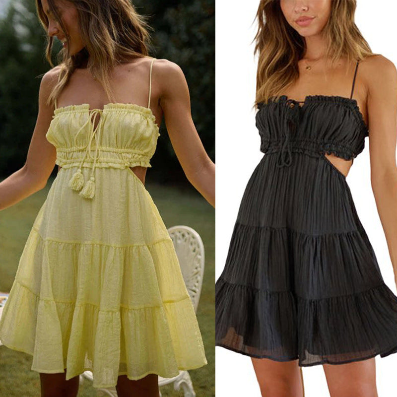 2023 Summer Women's Backless Dress with Spaghetti Straps