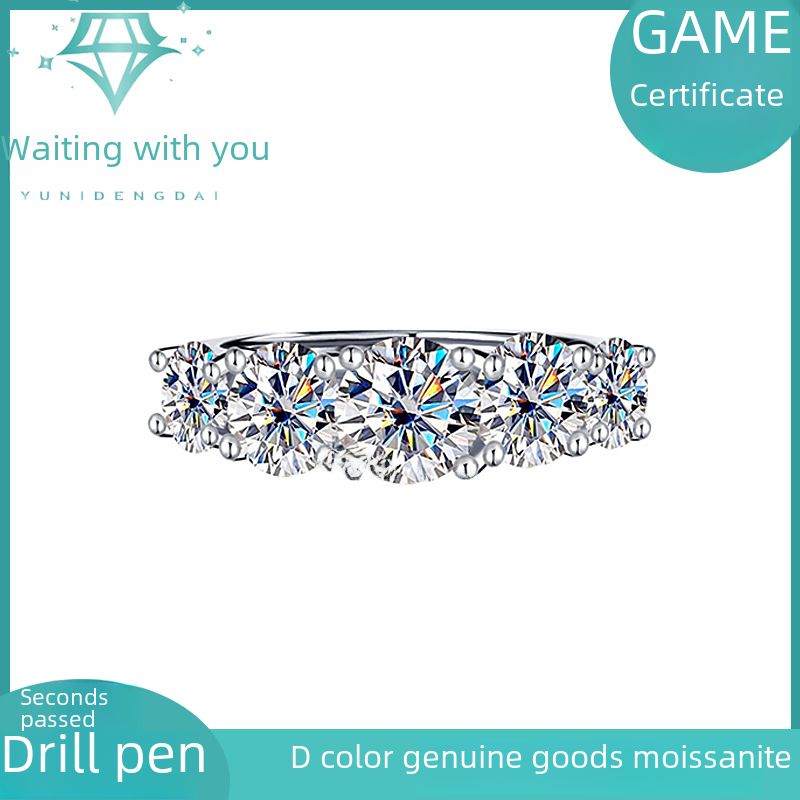 S925 Silver Moissanite Star Ring for Women