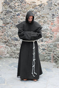 Men's Vintage Medieval Hooded Cape with Long Sleeves