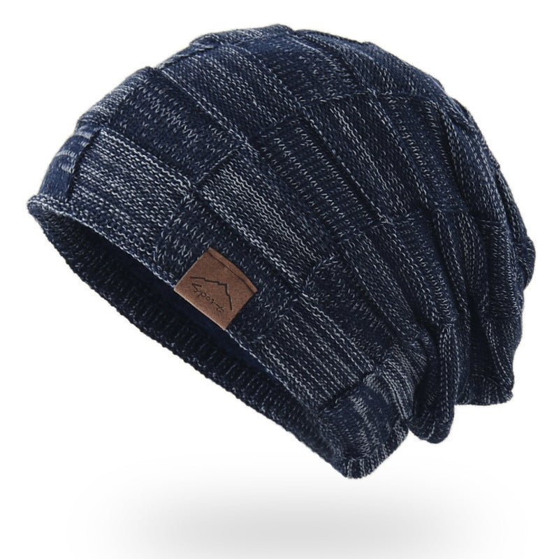 Warm Velvet Mixed Color Knitted Pullover Hat for Women