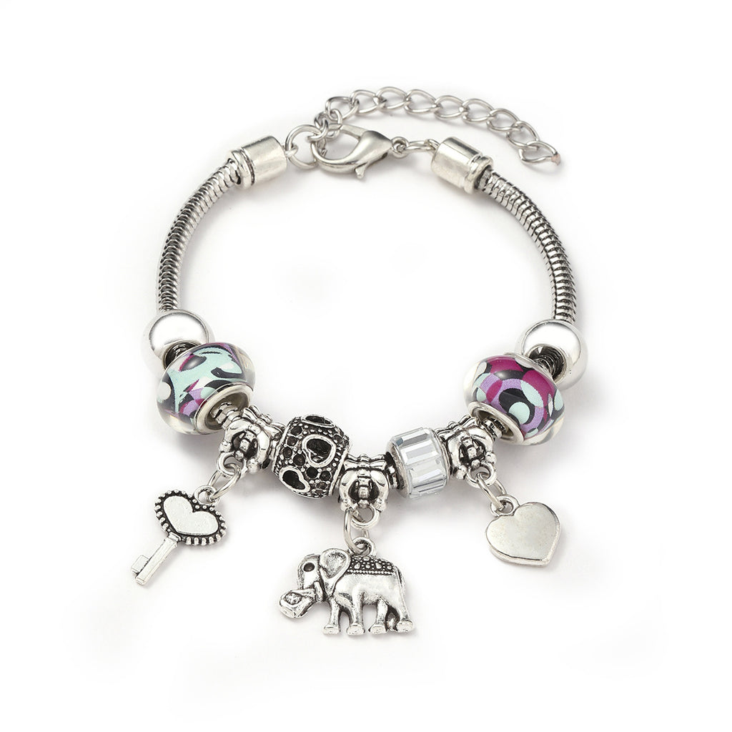 Fashionable DIY Bracelet with Alloy Beads and Glass Styles