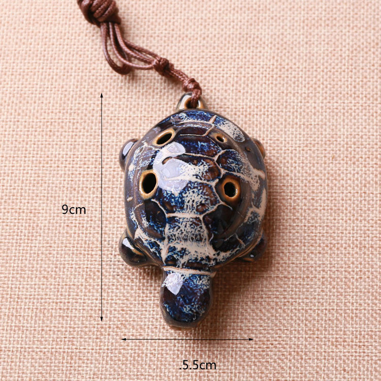 6-Hole Ceramic Ocarina in C Key - Portable Turtle Design
