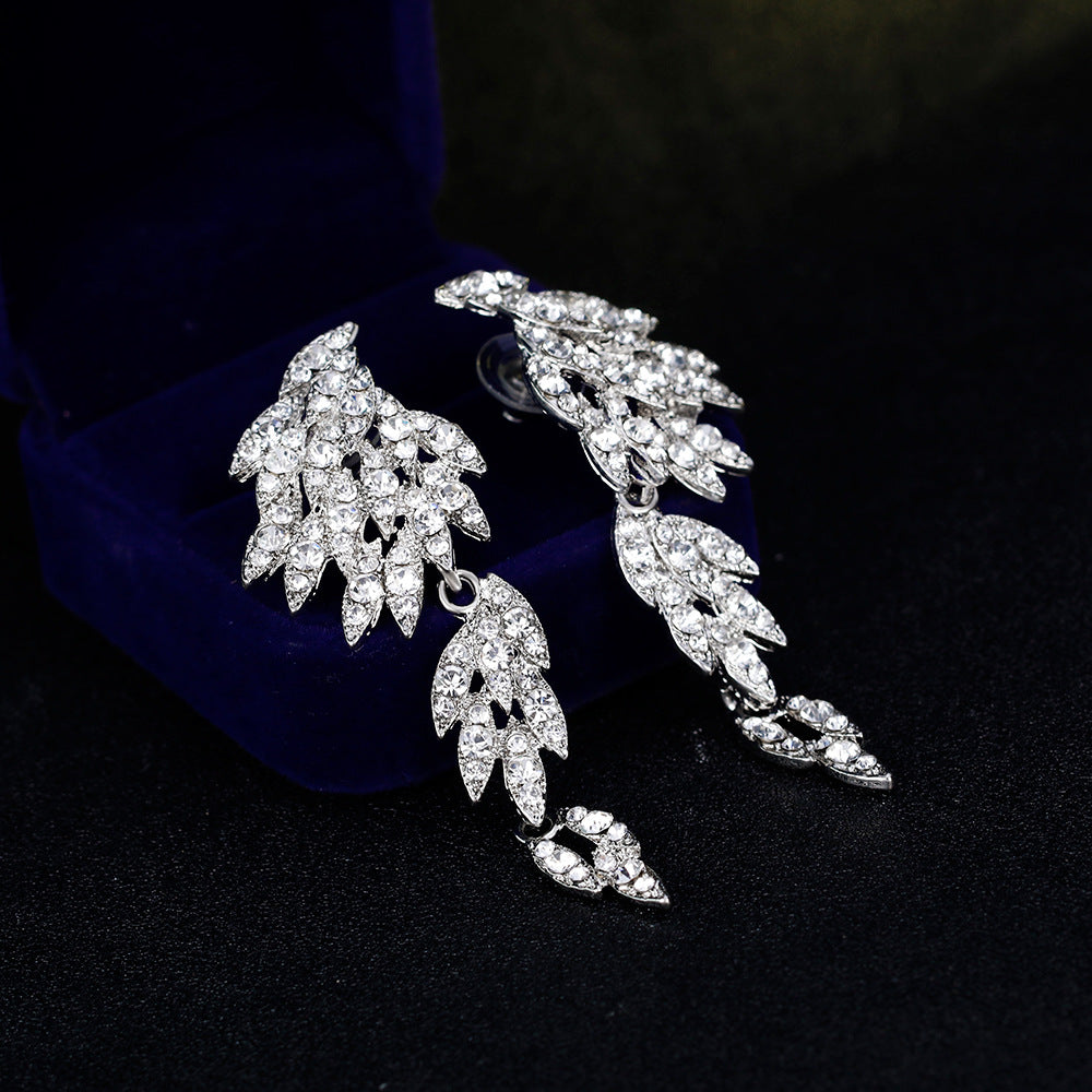 Fashionable Long Tassel Earrings with Rhinestones