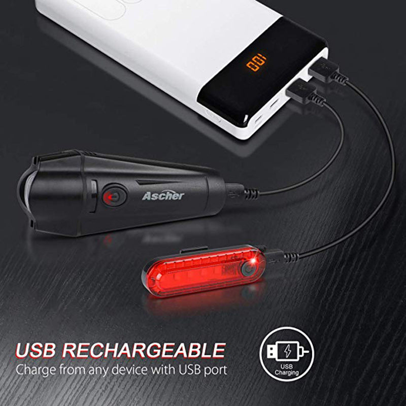 USB Rechargeable Front Bicycle Light for Mountain Bikes