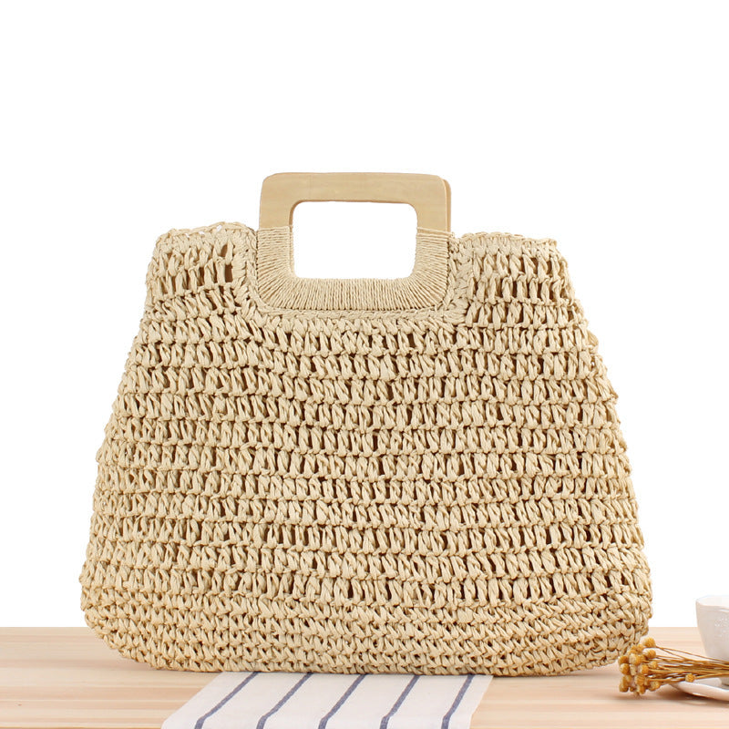 Women's Retro Hand-Woven Large Capacity Beach Bag
