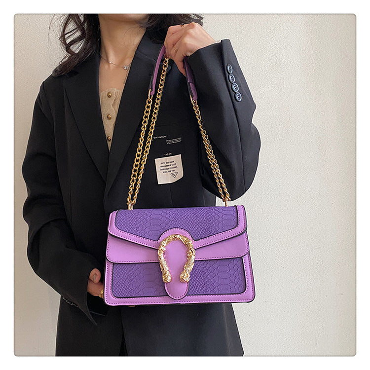 2023 Fashionable Stone Pattern Vintage Chain Shoulder Bag