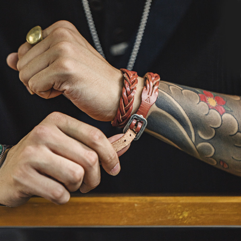 Vintage Leather Adjustable Bracelet for Men