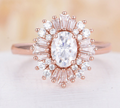 Luxury Diamond Women's Opal Engagement Ring