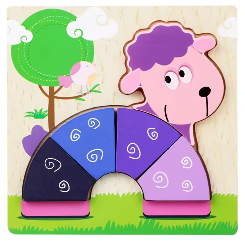 Montessori Wooden Educational Puzzle Board (One Set)