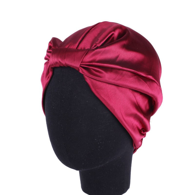 2019 Double Layer Satin Hair Scarf Sleep Cap