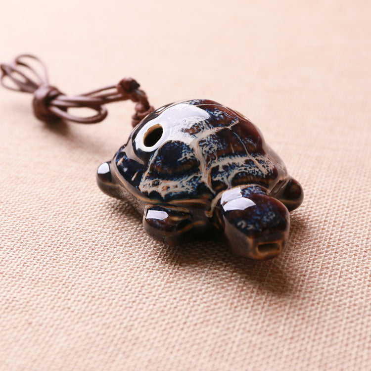 6-Hole Ceramic Ocarina in C Key - Portable Turtle Design