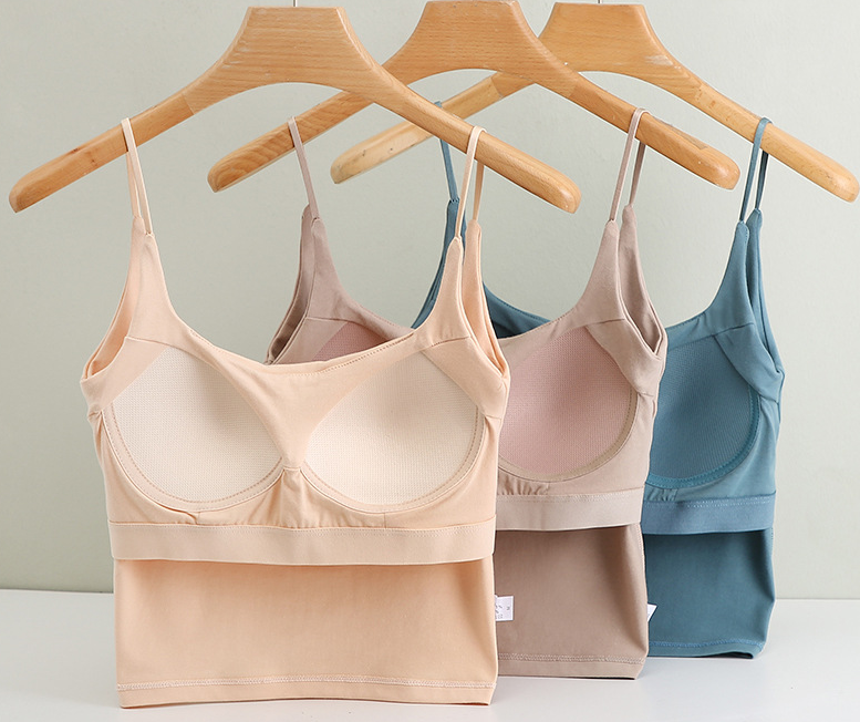 Cotton Seamless Bra Tank Top for Women Summer