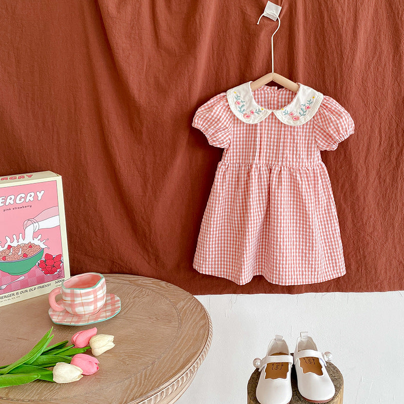 Summer Newborn Baby Girl Embroidered Dress Romper