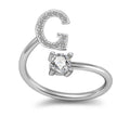 Popular Women's Ring, 26 Letter English Design, Copper Plated