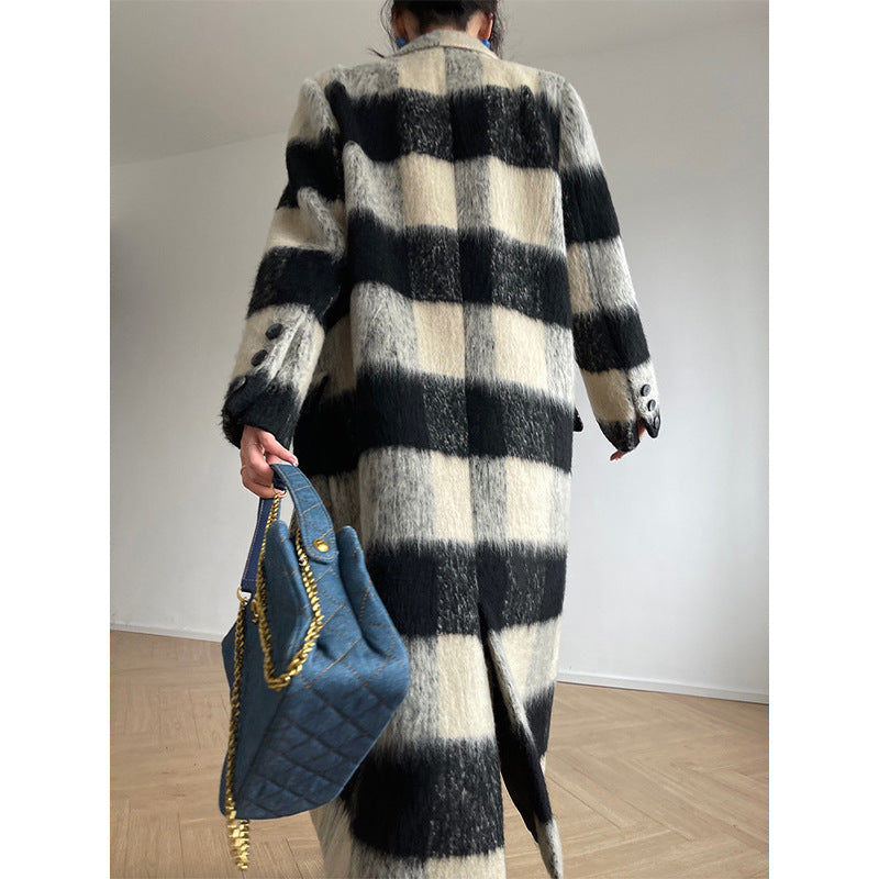 2023 Fashion Vintage Plaid Wool Coat for Women