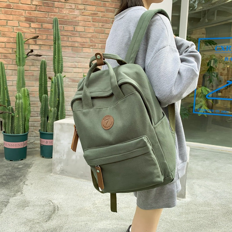 Canvas Backpack for Women - Vintage Style for Students