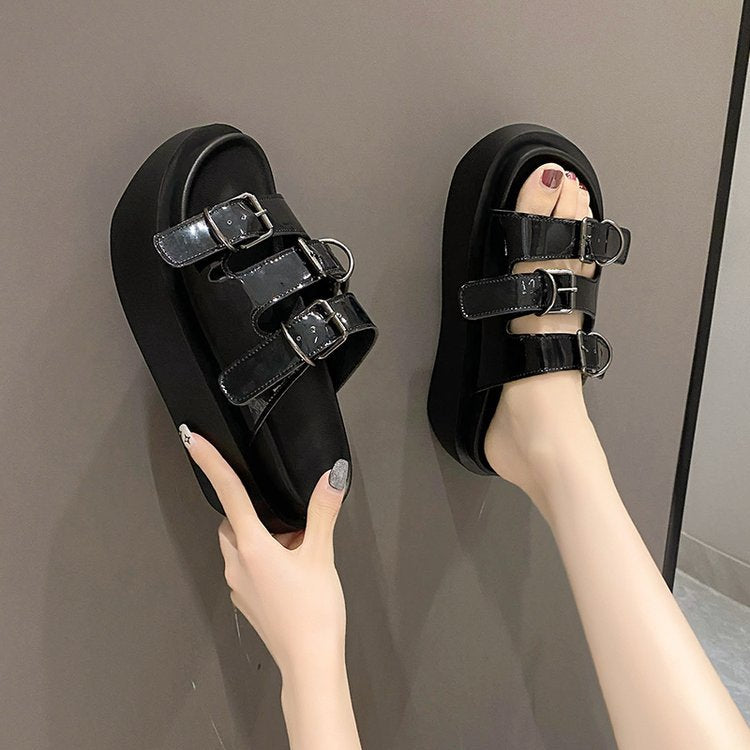 2023 Women's Thick-Soled Buckle Slide Sandals