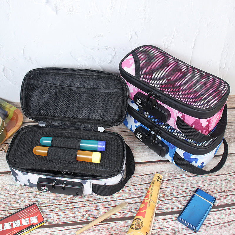 "Large Capacity Odor-Proof Travel Pipe Bag with Lock"