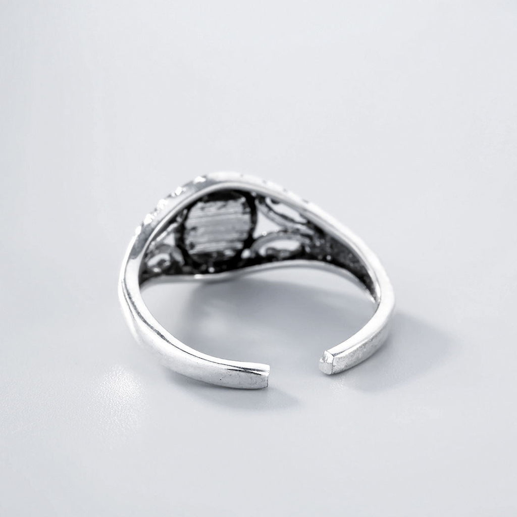 Silver Vintage Turquoise Ring in Thai Style