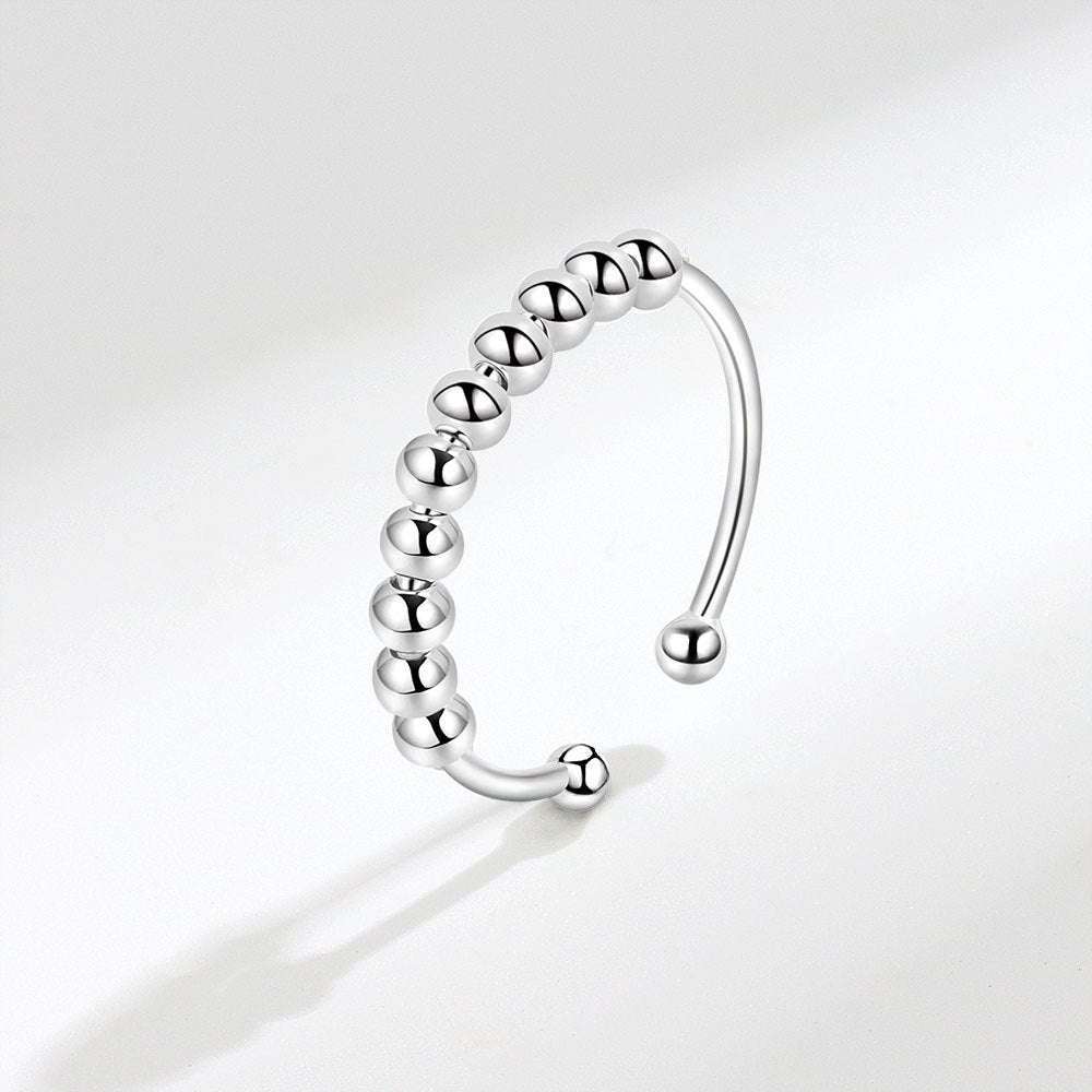 S925 Sterling Silver Rotatable Stress Relief Ring