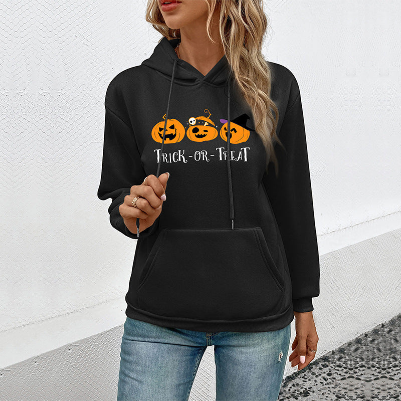 2023 Fall Winter Women's Hooded Sweatshirt Pumpkin
