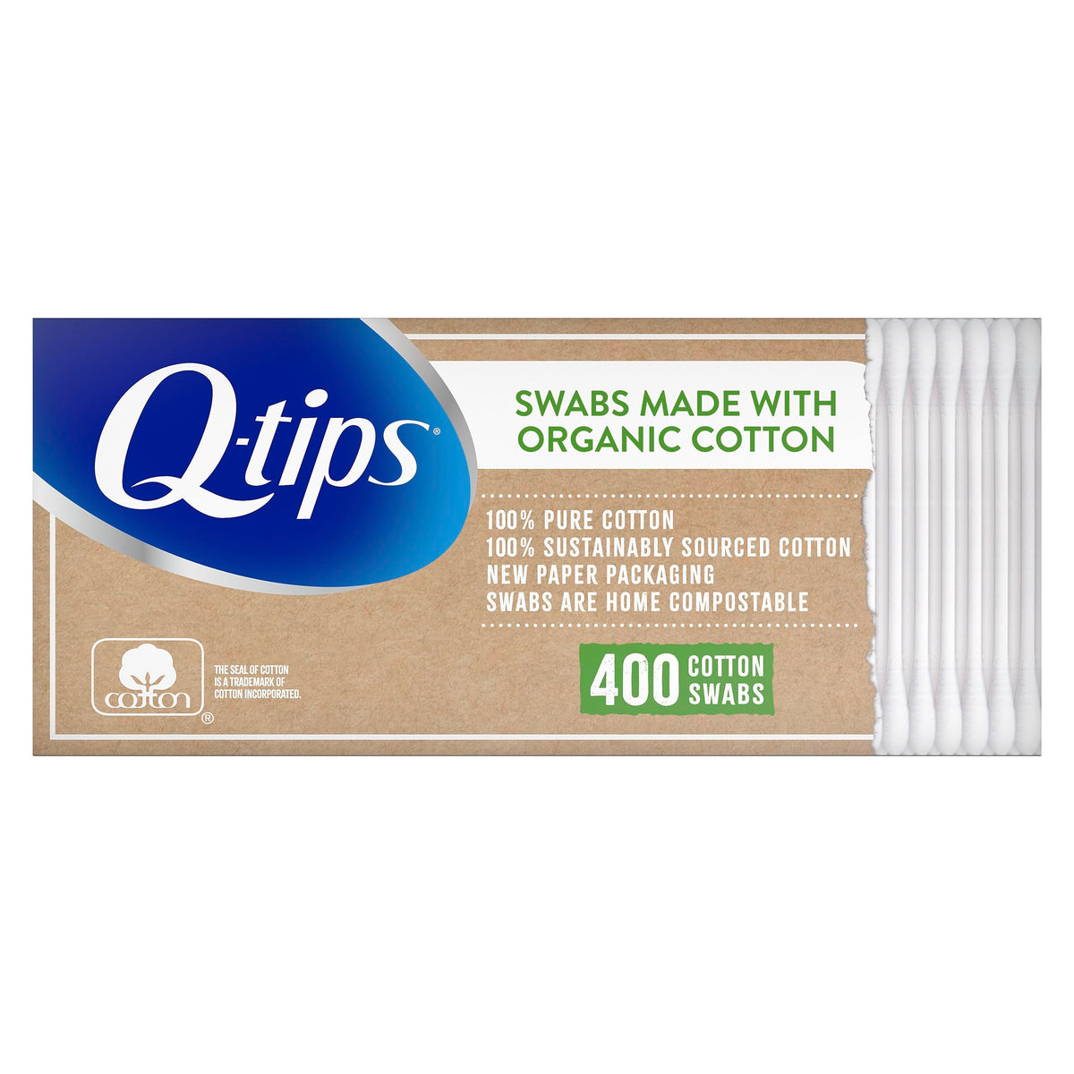 Q-Tips Cotton Swabs Organic Pack - 400ct