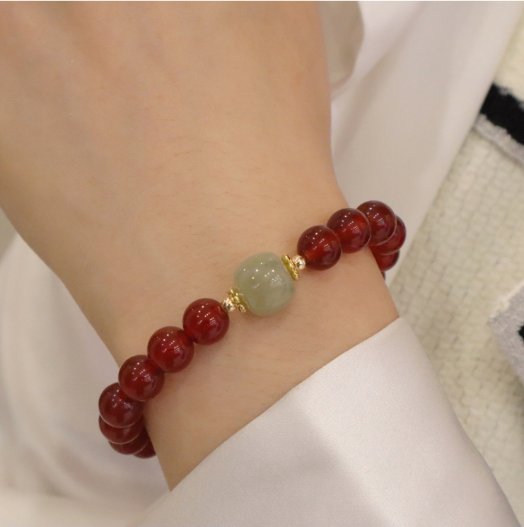 Single-loop Agate String with Lutong Accessory