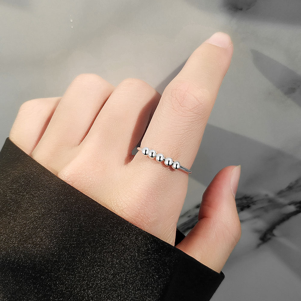 S925 Sterling Silver Rotatable Stress Relief Ring