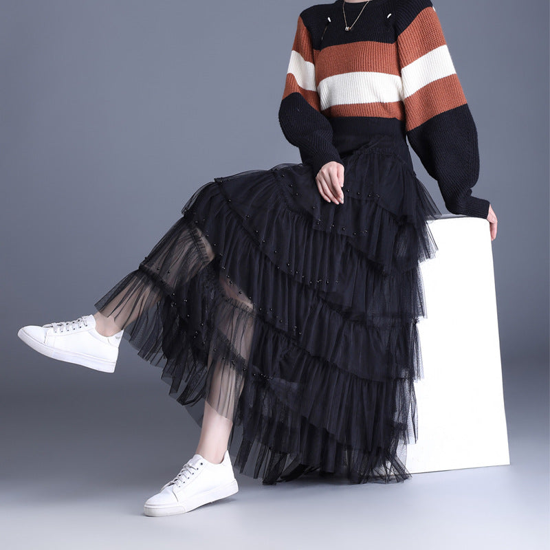 Irregular Pink Tulle Skirt for Women - Fashion 2022