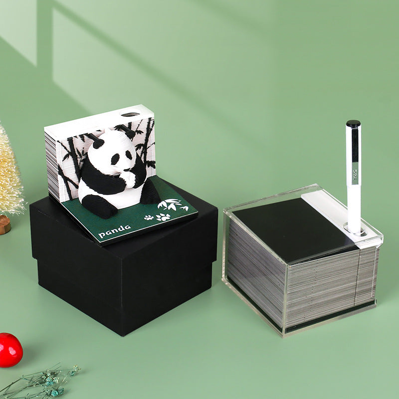 3D Bamboo Panda Sticky Notes Laser Engraved Gifts