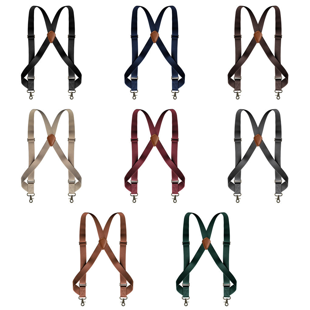 Adjustable Heavy Duty Men's Solid Color Suspenders