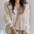 2022 Fall Design Korean Long Sleeve Lace Top