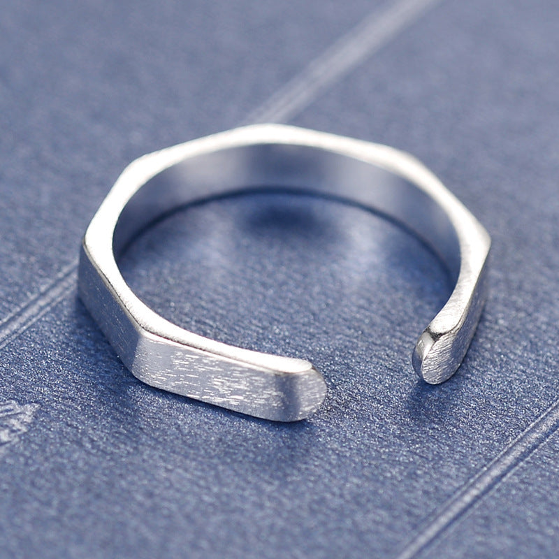 Geometric Hexagon Ring - Korean Sterling Silver Jewelry
