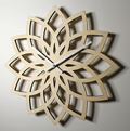Lotus Wall Clock Made of Peach Wood