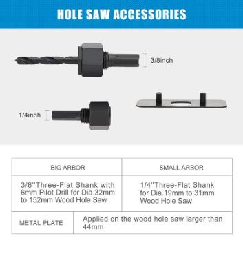 11-Piece Set of Plastic Hole Saws for Drywall