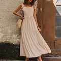 2024 Summer New Women's Backless Solid Dress