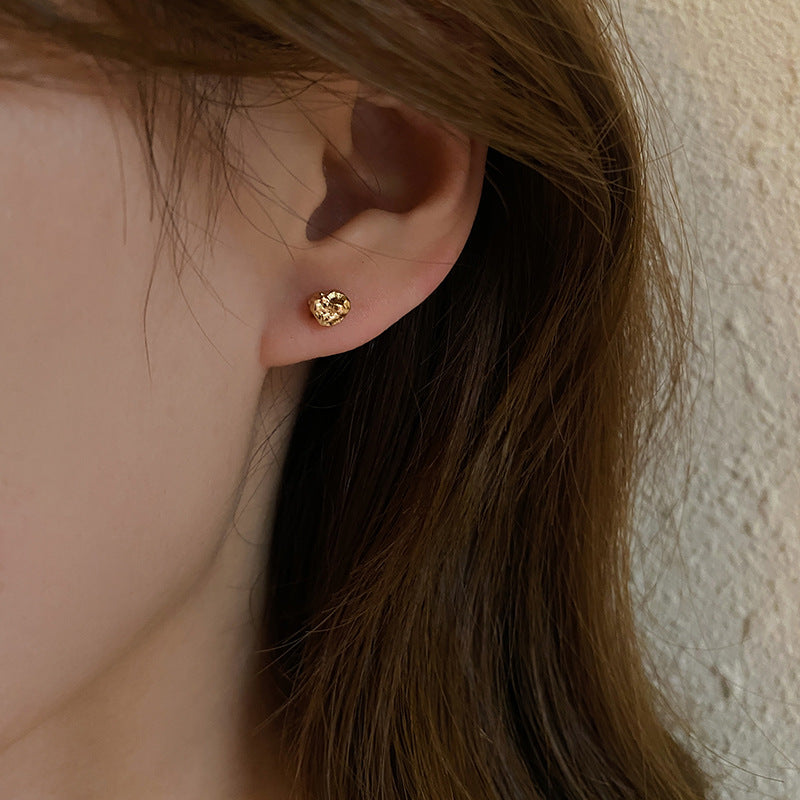 Irregular Foil Texture Ear Pins - Creative Women's Earrings