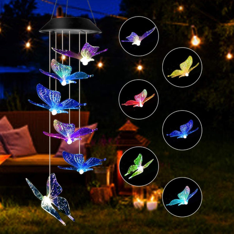 Outdoor Solar LED Wind Chime Light - Hummingbird Design