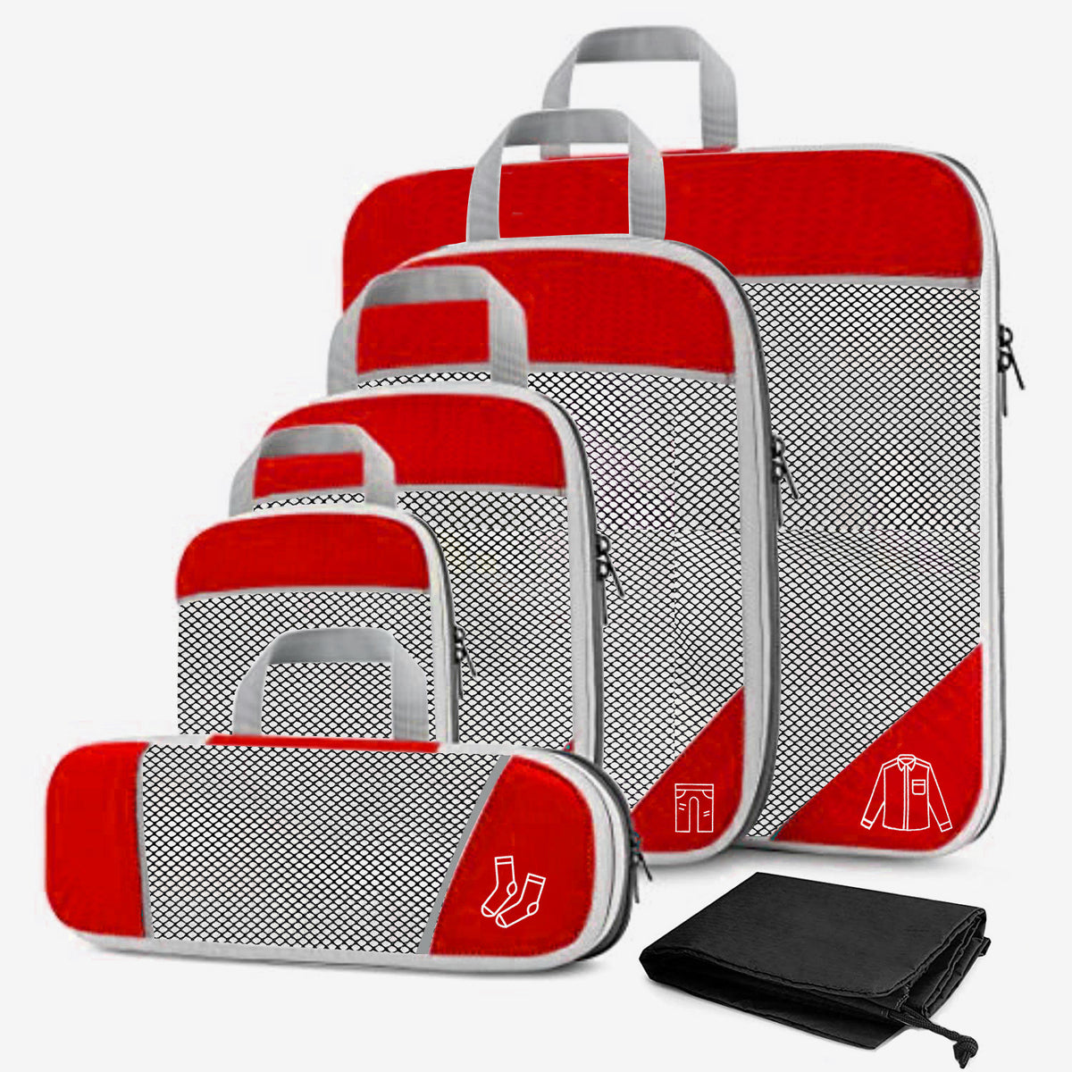 Lightweight Travel Storage Organizer Set with Shoe Bag
