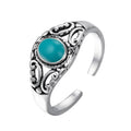 Silver Vintage Turquoise Ring in Thai Style