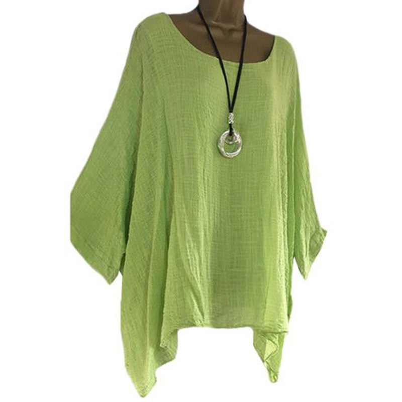 Summer Women's Casual Solid Color Top with Irregular Sleeves