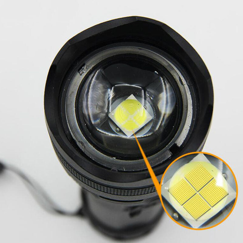 XHP50 Aluminum Alloy Flashlight with USB Rechargeable Zoom